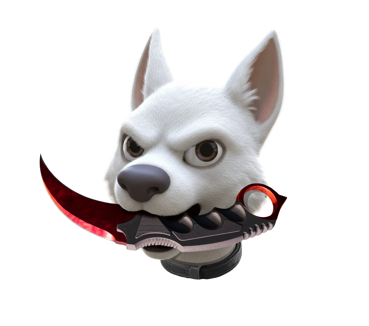 Mascote Boltskins com karambit